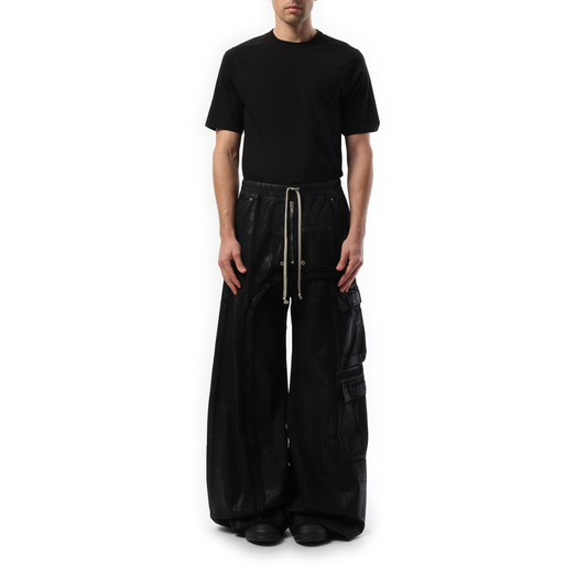 Imbalanced Double Cargo Jumbo Pants in Black