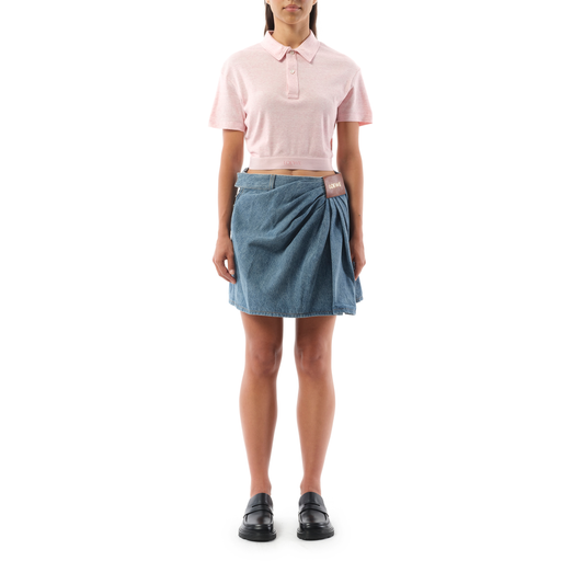 Cropped Polo in Pink