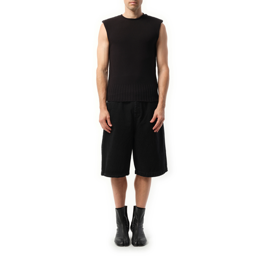 Burns Knit Vest in Black