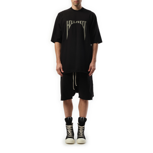 Hollywood Curved Jumbo SS T-Shirt in Black/Pearl