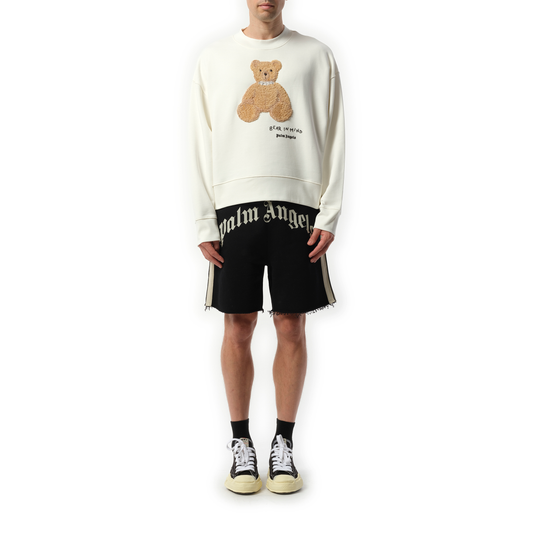 Bear in Mind Crewneck Sweatshirt in Off White/Brown