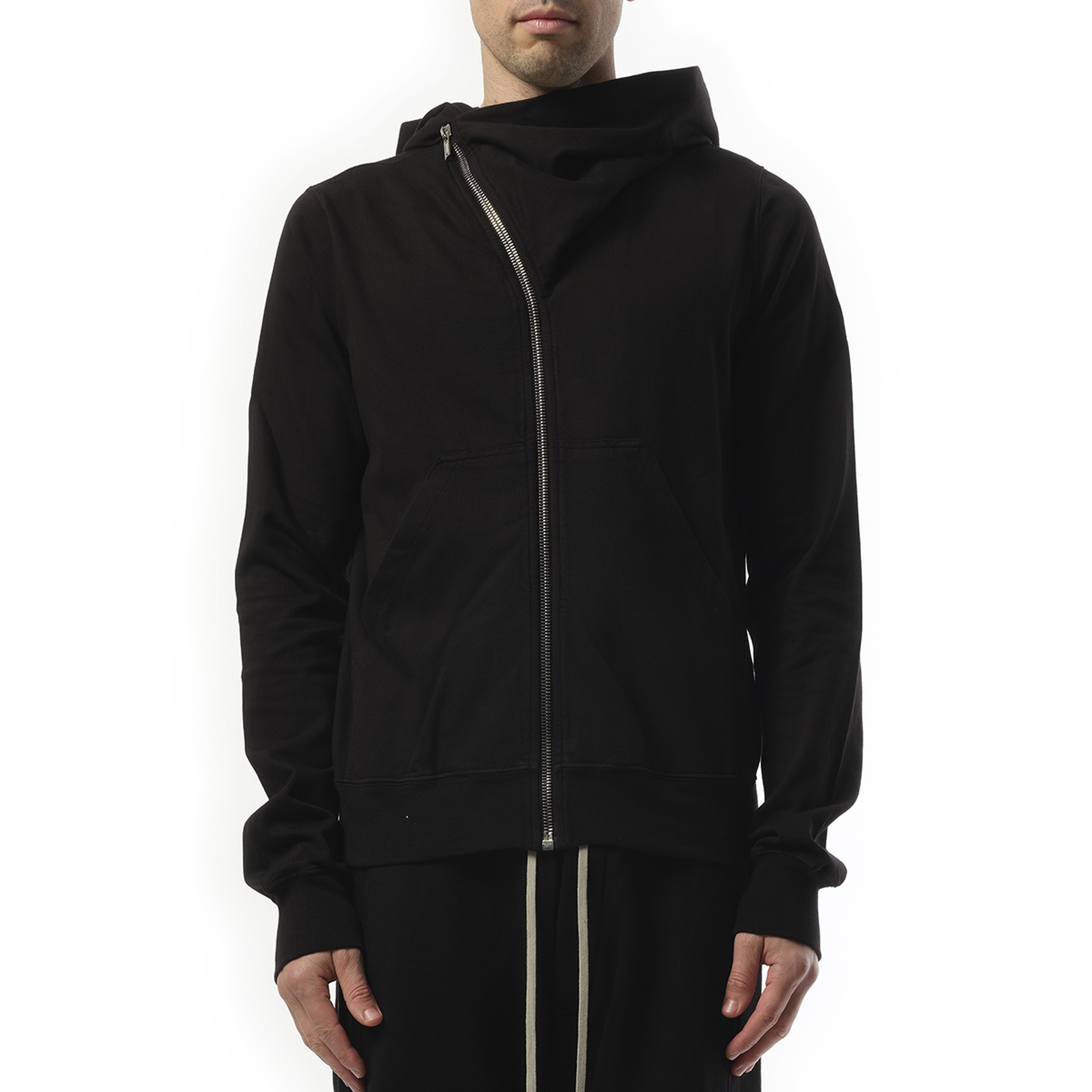 Cotton Jersey Mountain Hoodie in Black