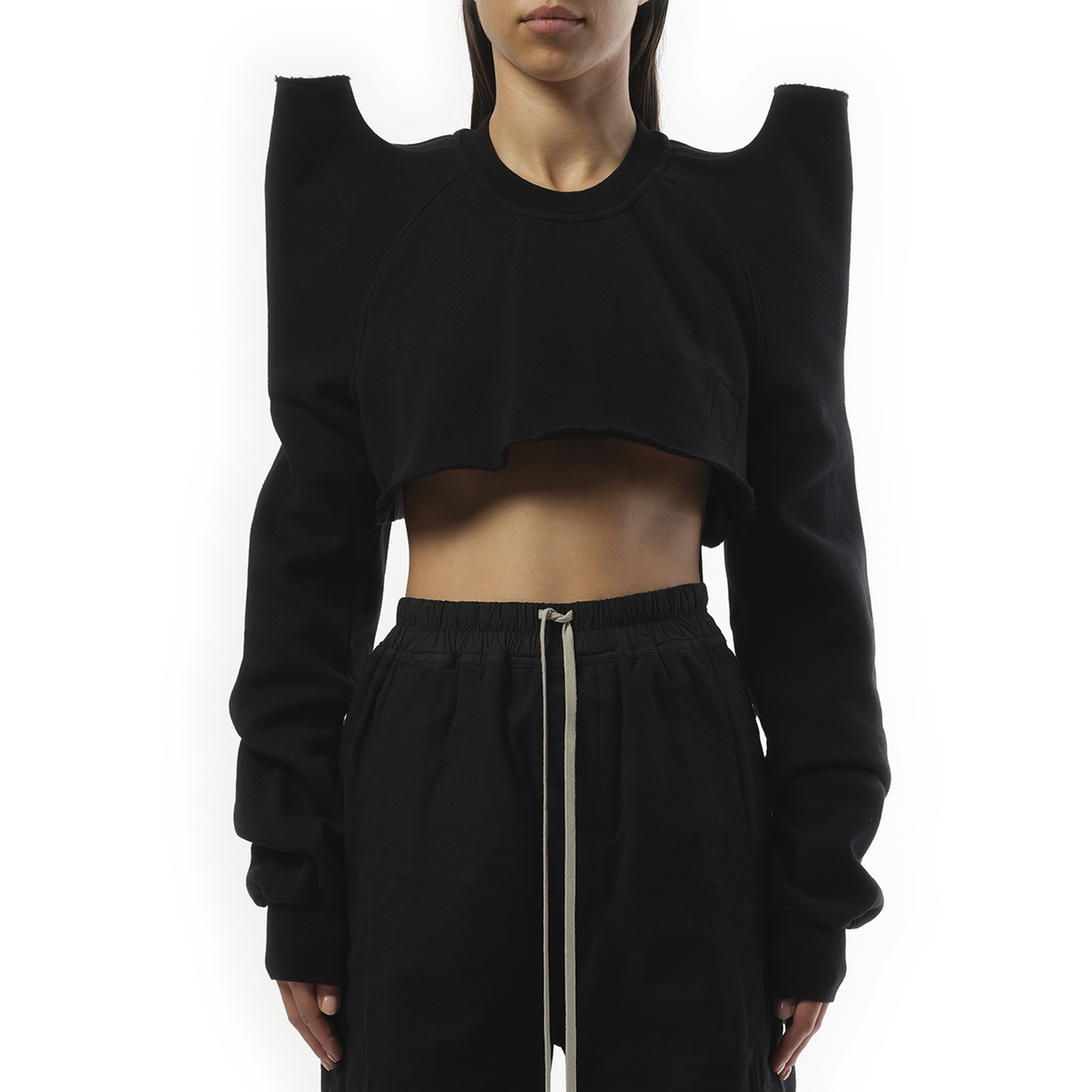 Cropped Tec Sweater in Black