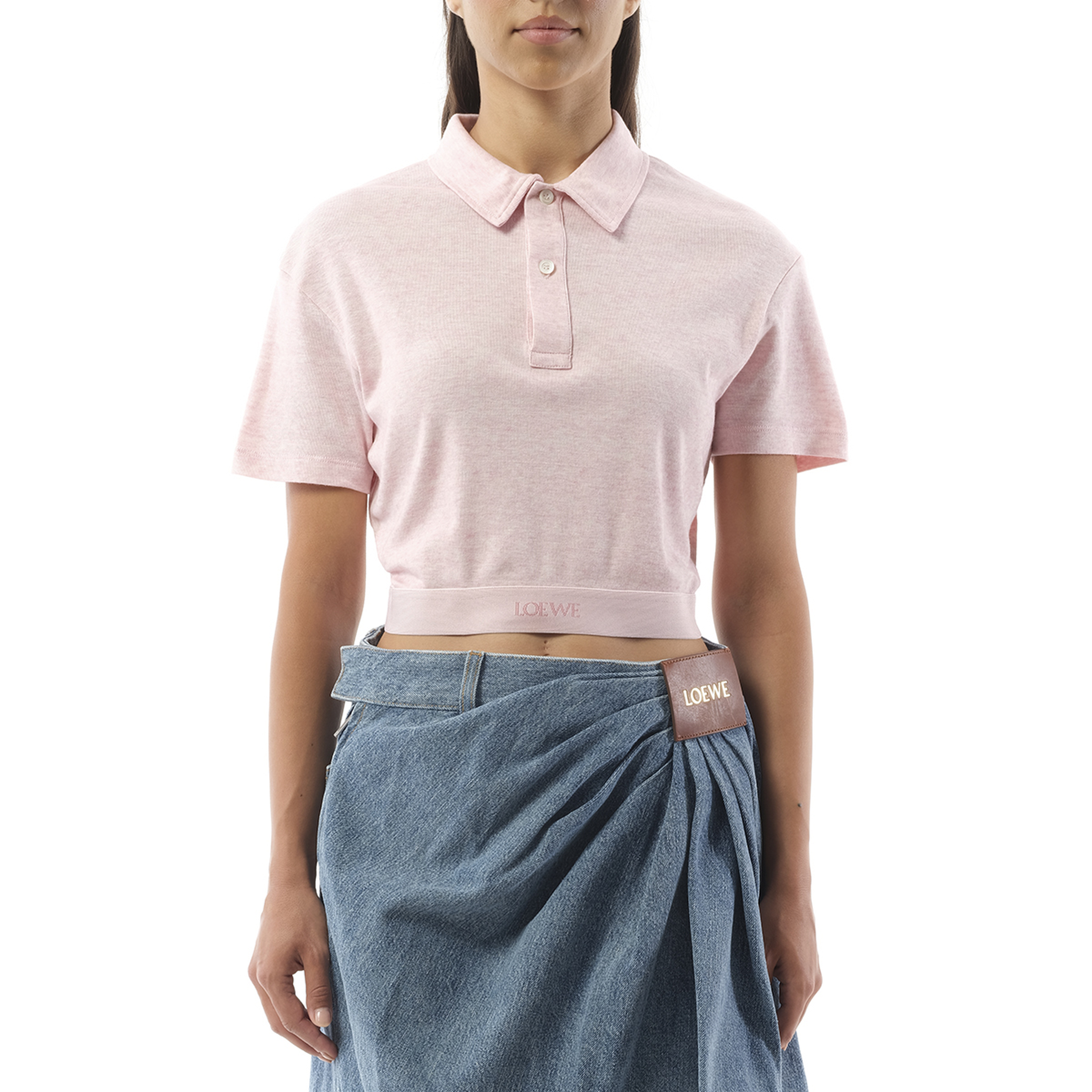 Cropped Polo in Pink