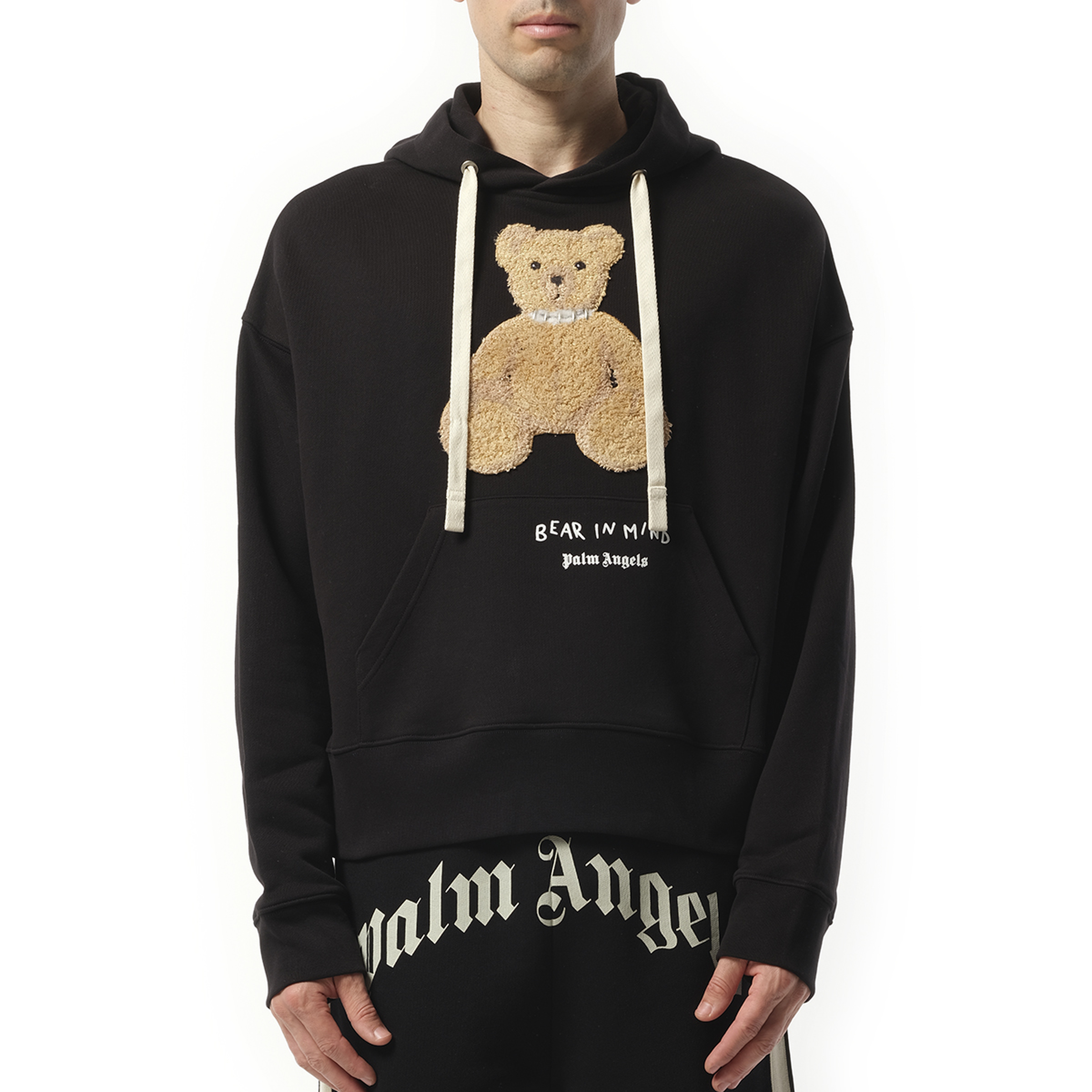 Bear in Mind Over Hoodie in Black/Brown