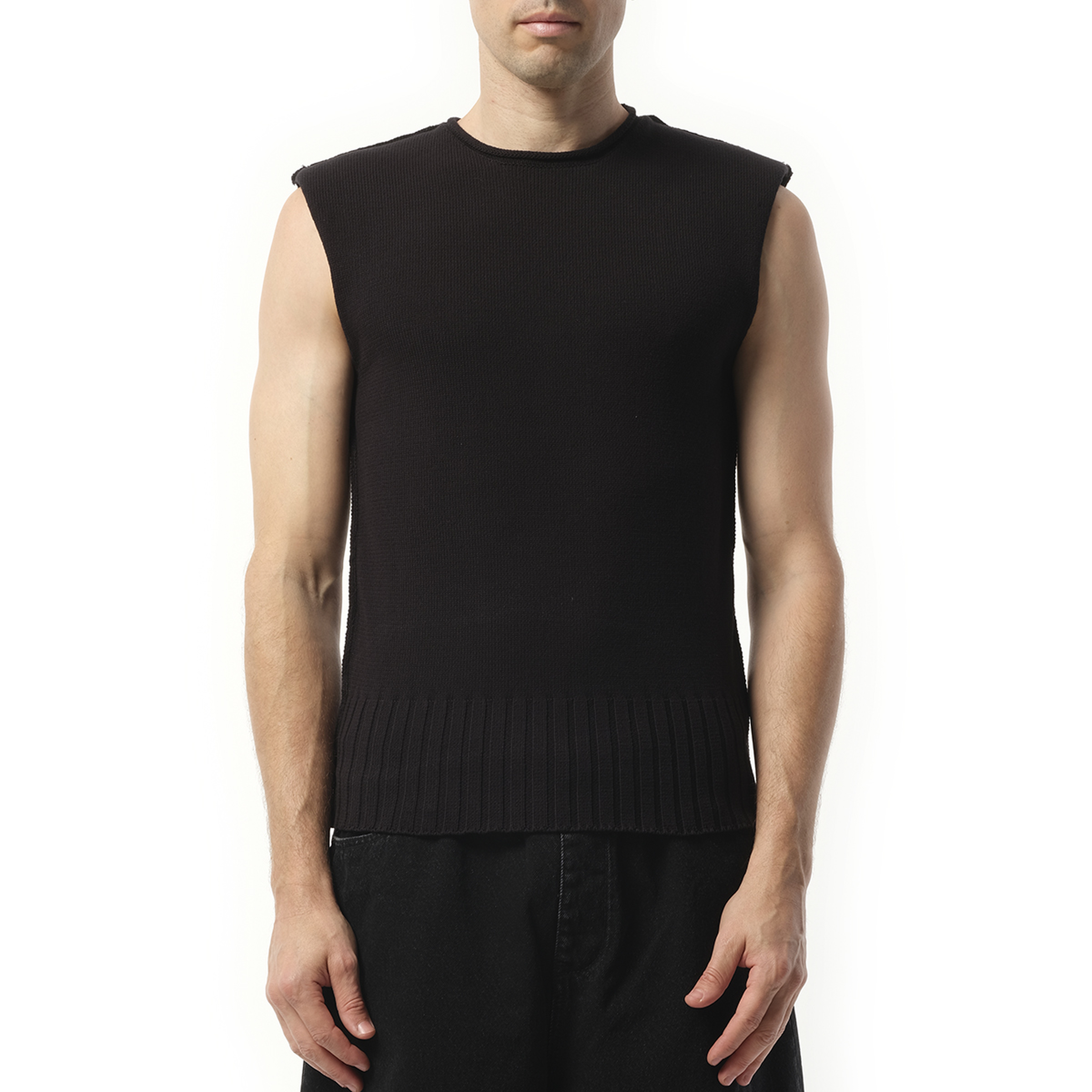 Burns Knit Vest in Black