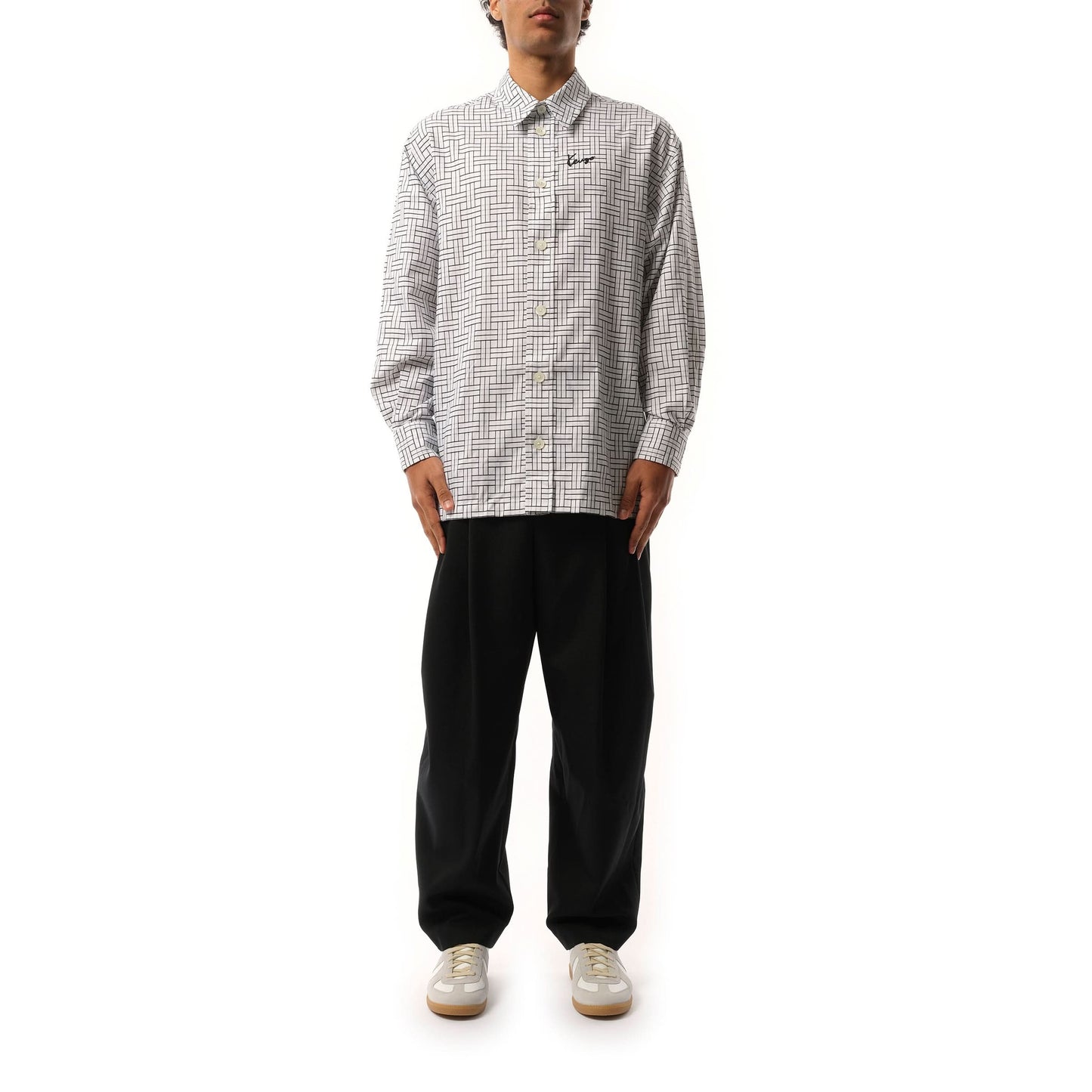 Kenzo Weave Oversized Shirt in White