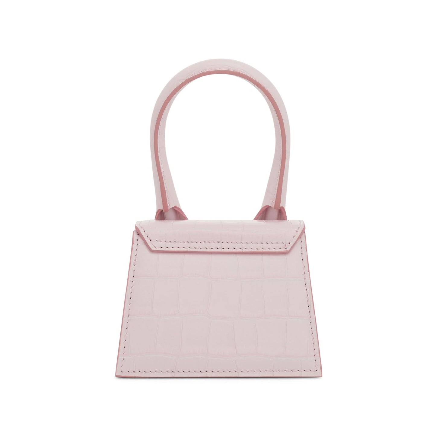 Le Chiquito Mini Croc Embossed Leather Bag in Pale Pink