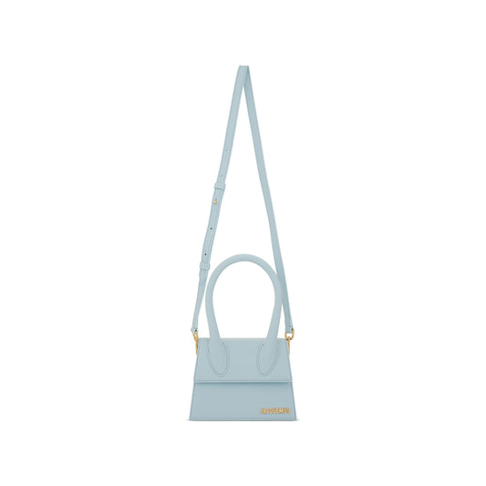 Le Chiquito Moyen Leather Bag in Pale Blue