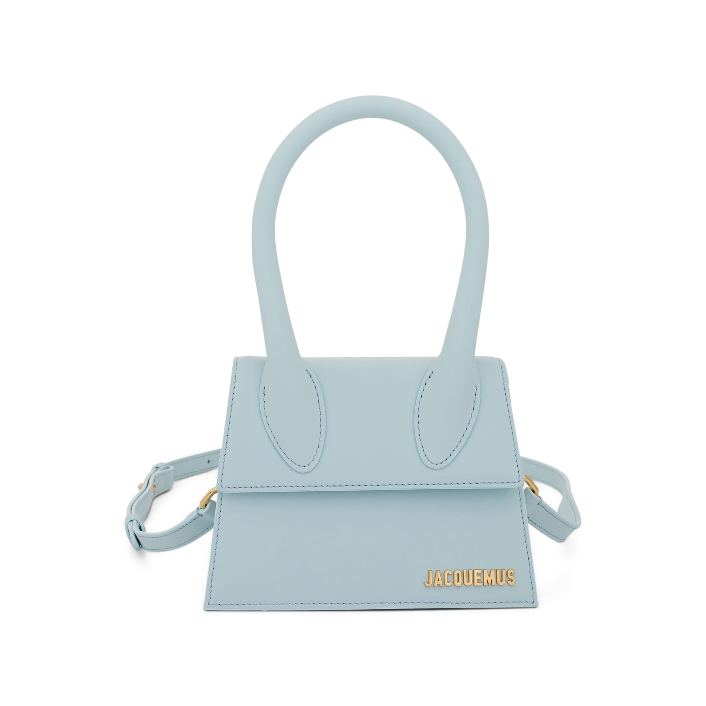 Le Chiquito Moyen Leather Bag in Pale Blue