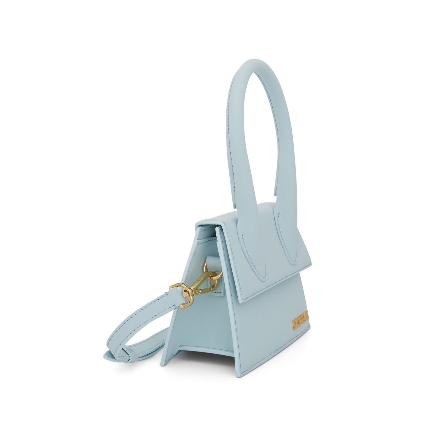 Le Chiquito Moyen Leather Bag in Pale Blue