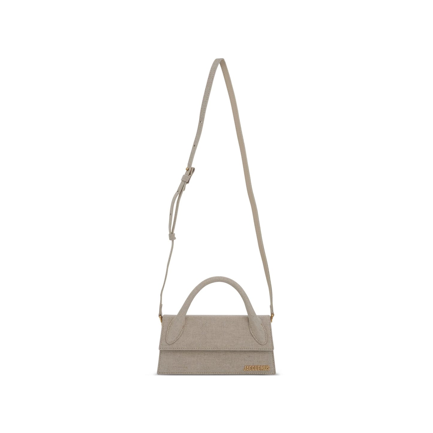 Le Chiquito Long Leather Bag in Light Grey