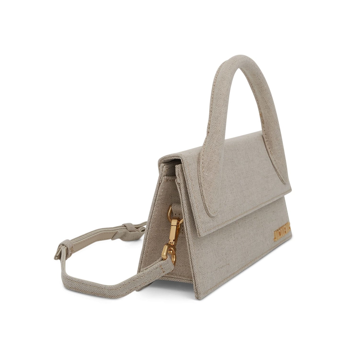 Le Chiquito Long Leather Bag in Light Grey