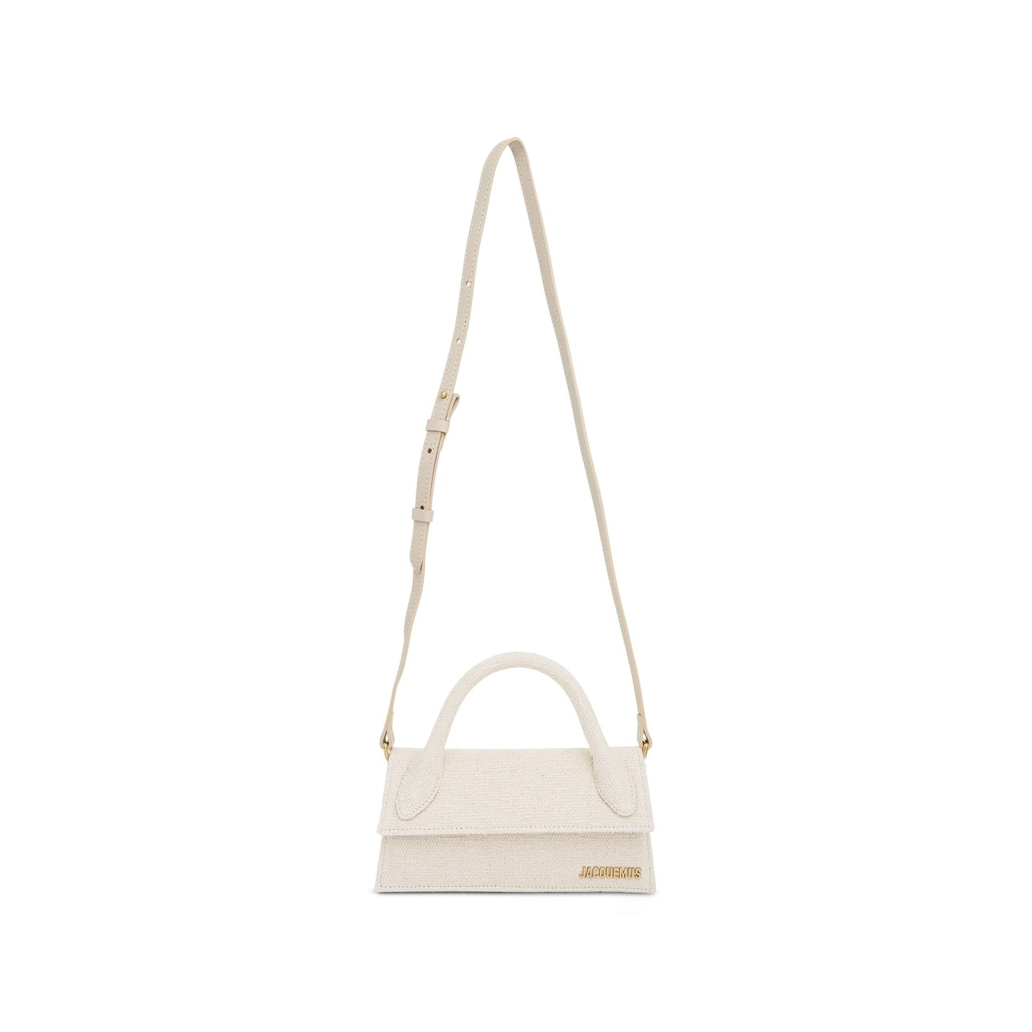 Le Chiquito Long Leather Bag in Off-White