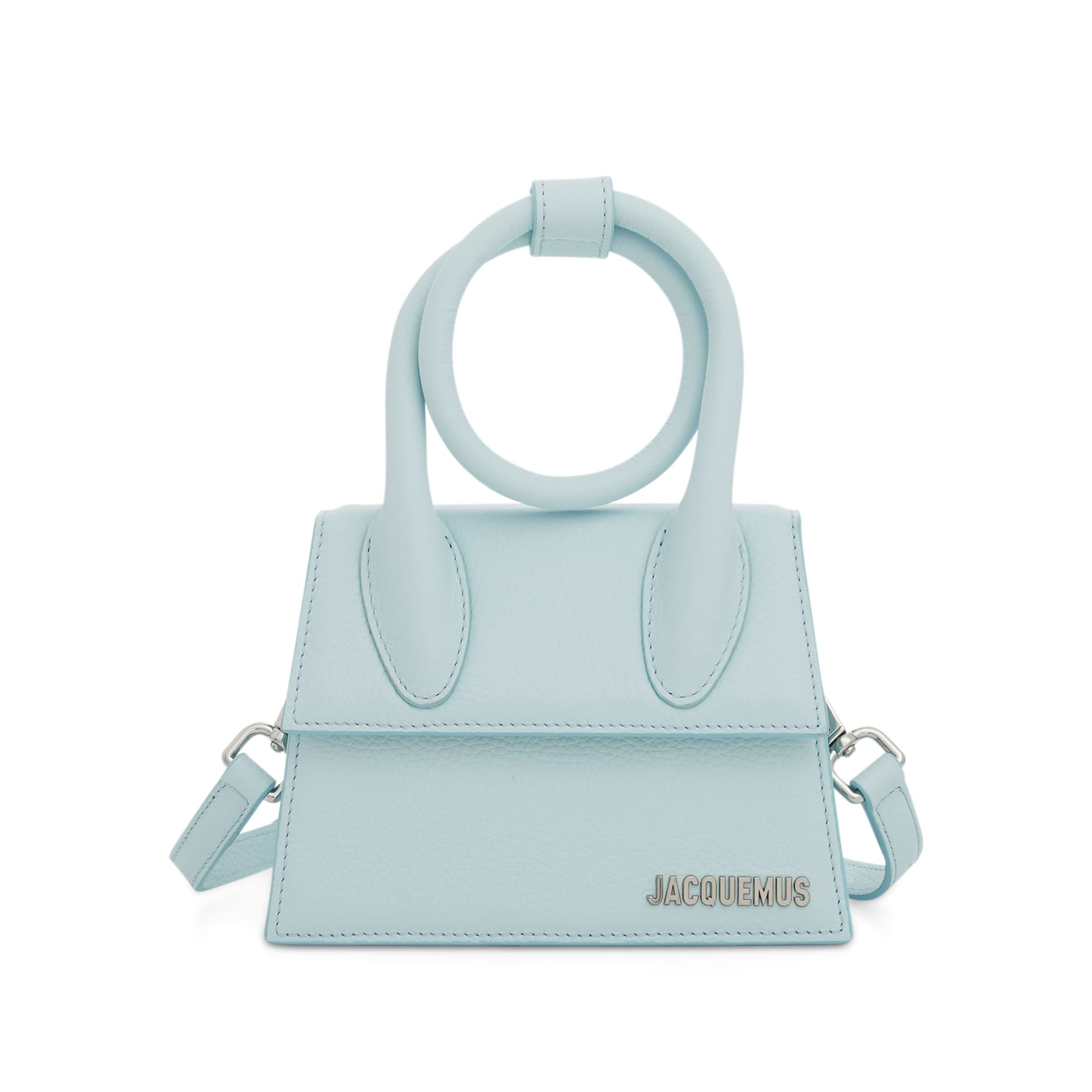 Le Chiquito Noeud Grained Leather Bag in Light Blue