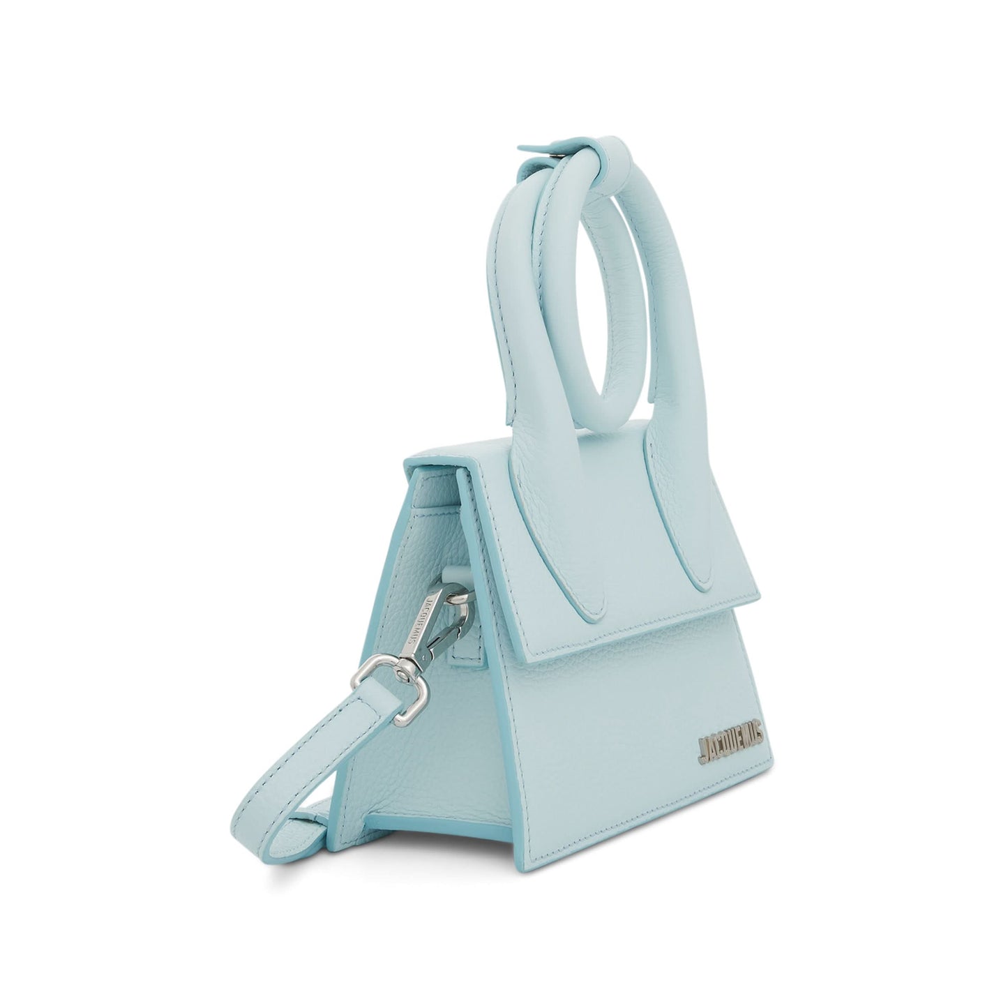 Le Chiquito Noeud Grained Leather Bag in Light Blue