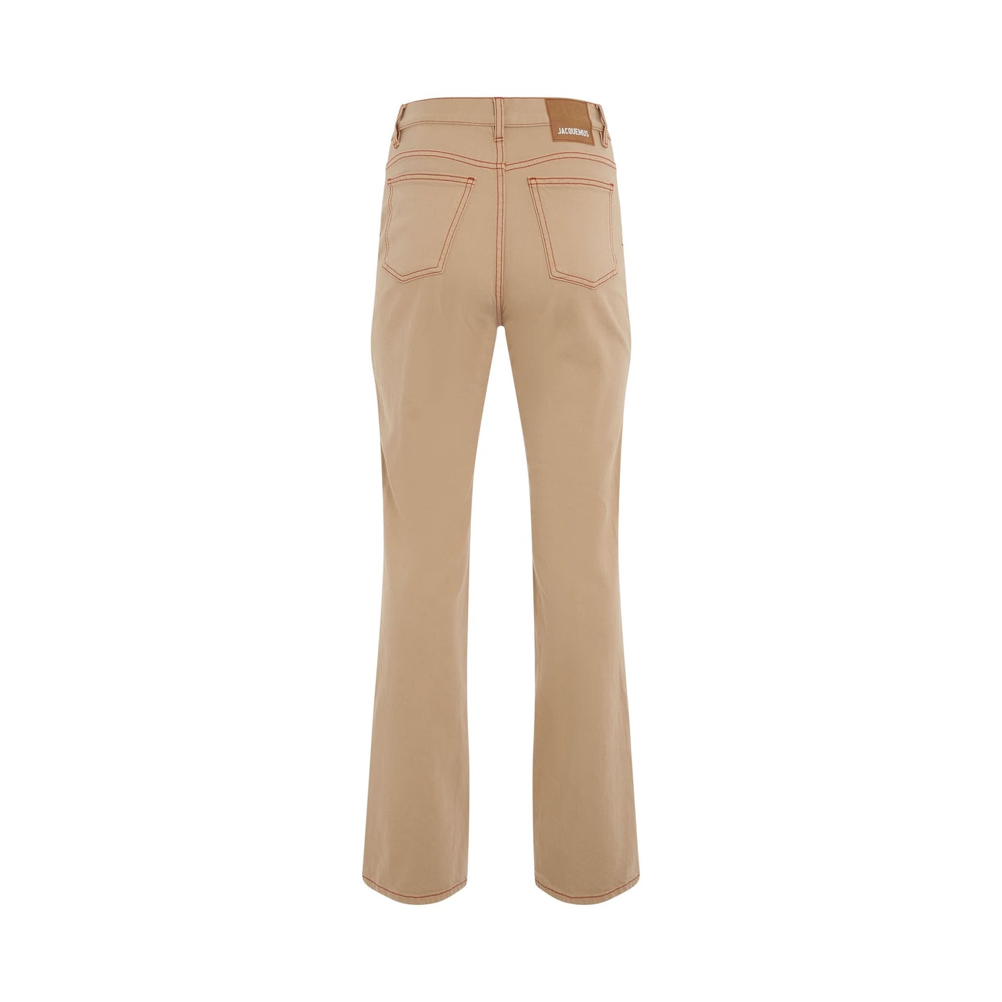 Flared Denim Jeans in Beige