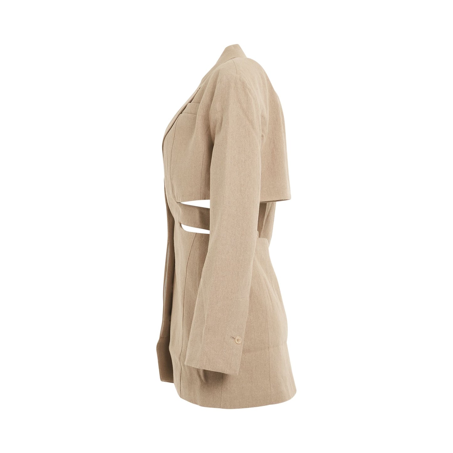 Bari Blazer Mini Dress in Beige