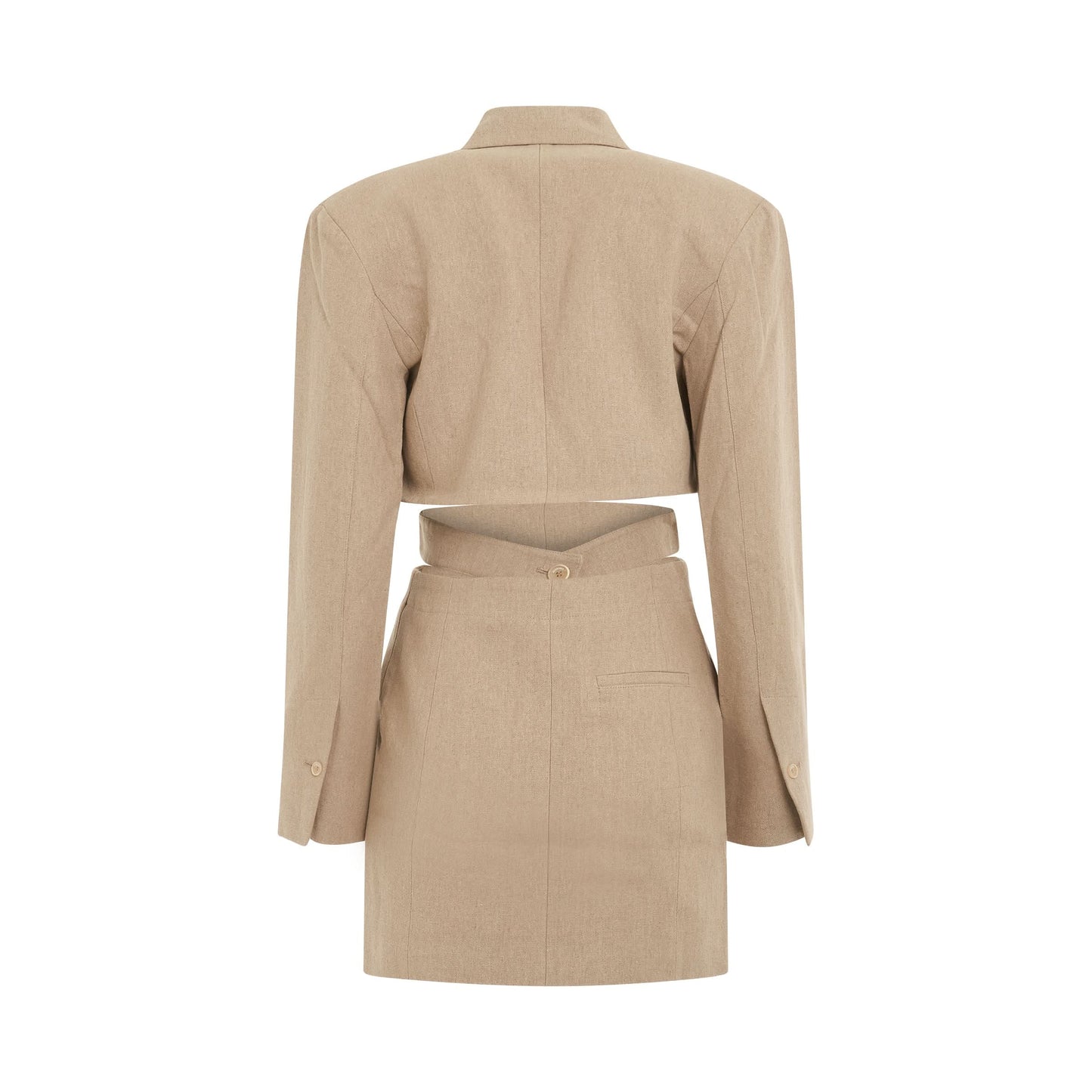 Bari Blazer Mini Dress in Beige