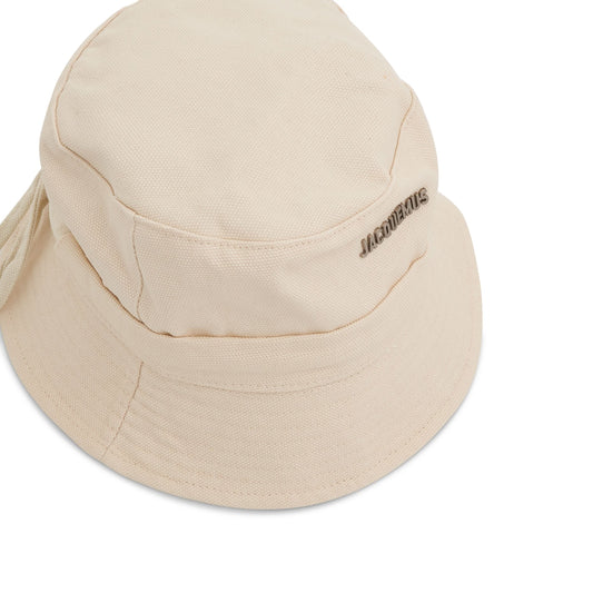 Gadjo Knotted Bucket Hat in Off White