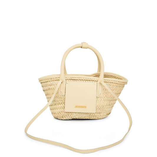 Le Petit Panier Soli Straw 
Leather Bag in Ivory