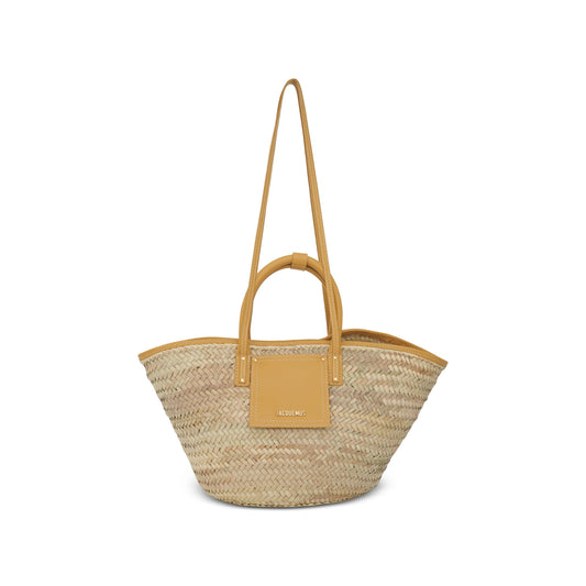 Le Panier Soleil Straw 
Leather Bag in Dark Yellow