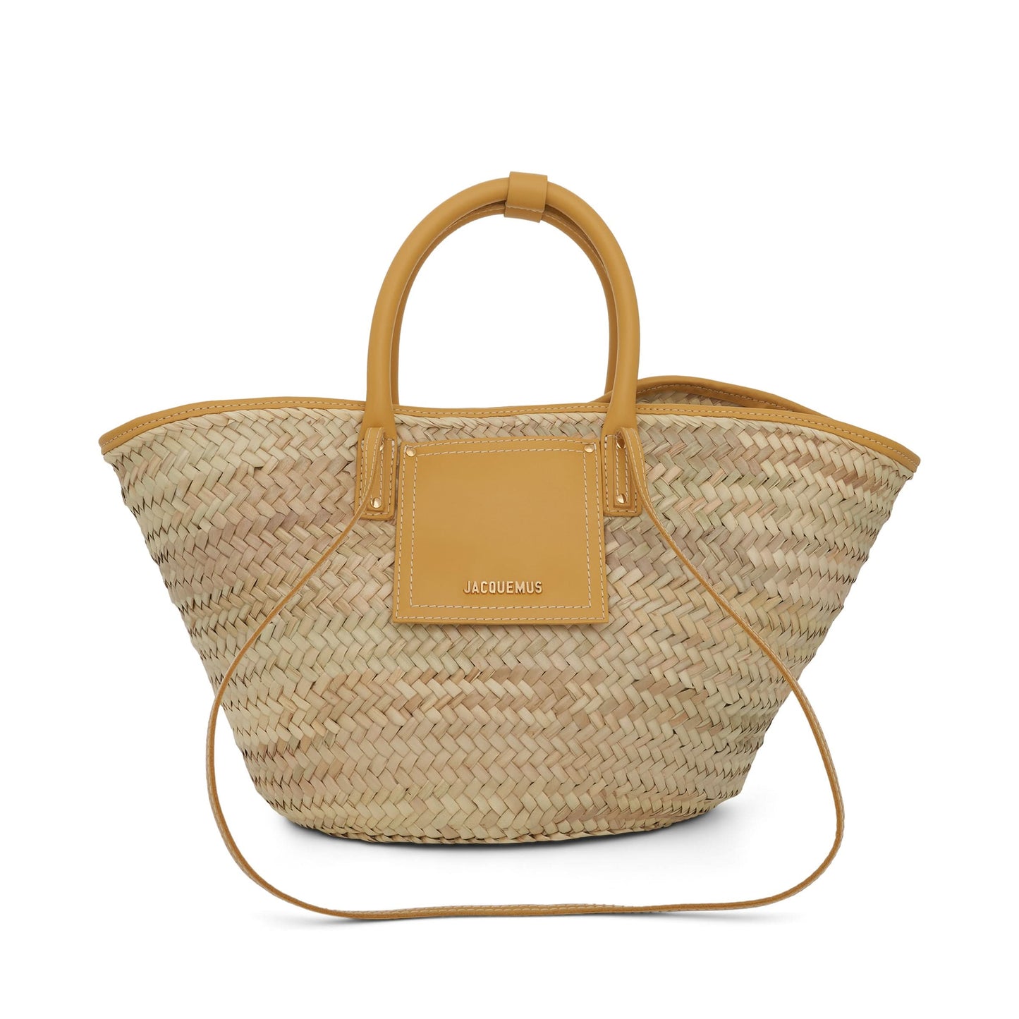 Le Panier Soleil Straw 
Leather Bag in Dark Yellow