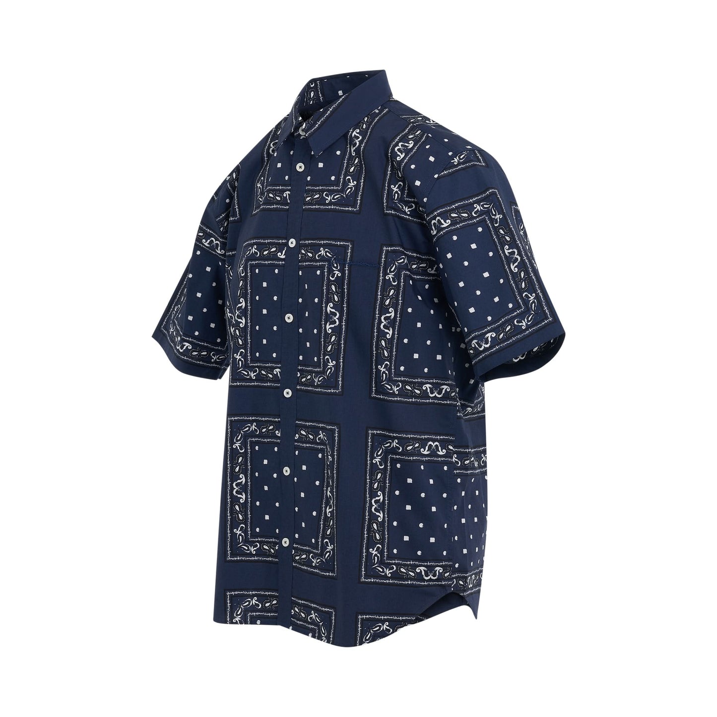 Melo Short Sleeve Shirt in Navy Paisley