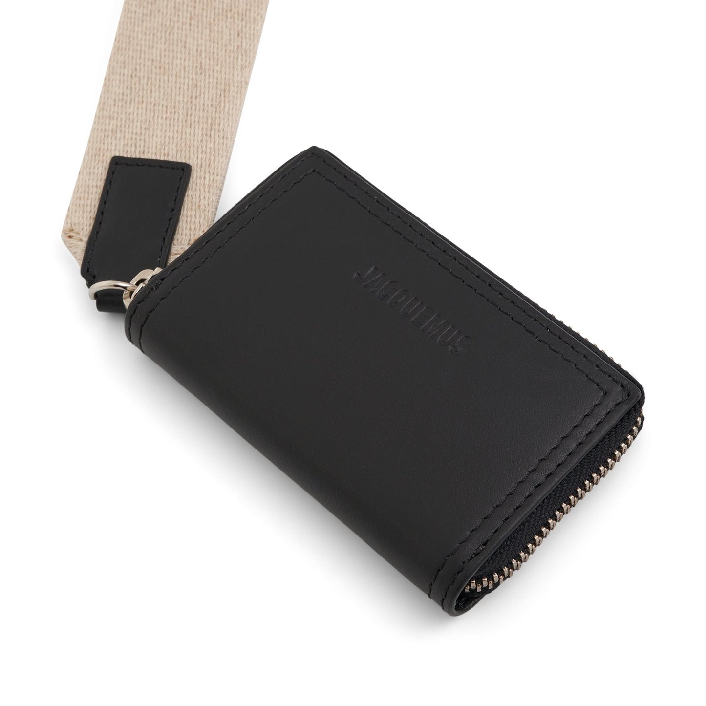 Le Porte Rectangle Lanyard Rectangle Wallet in Black