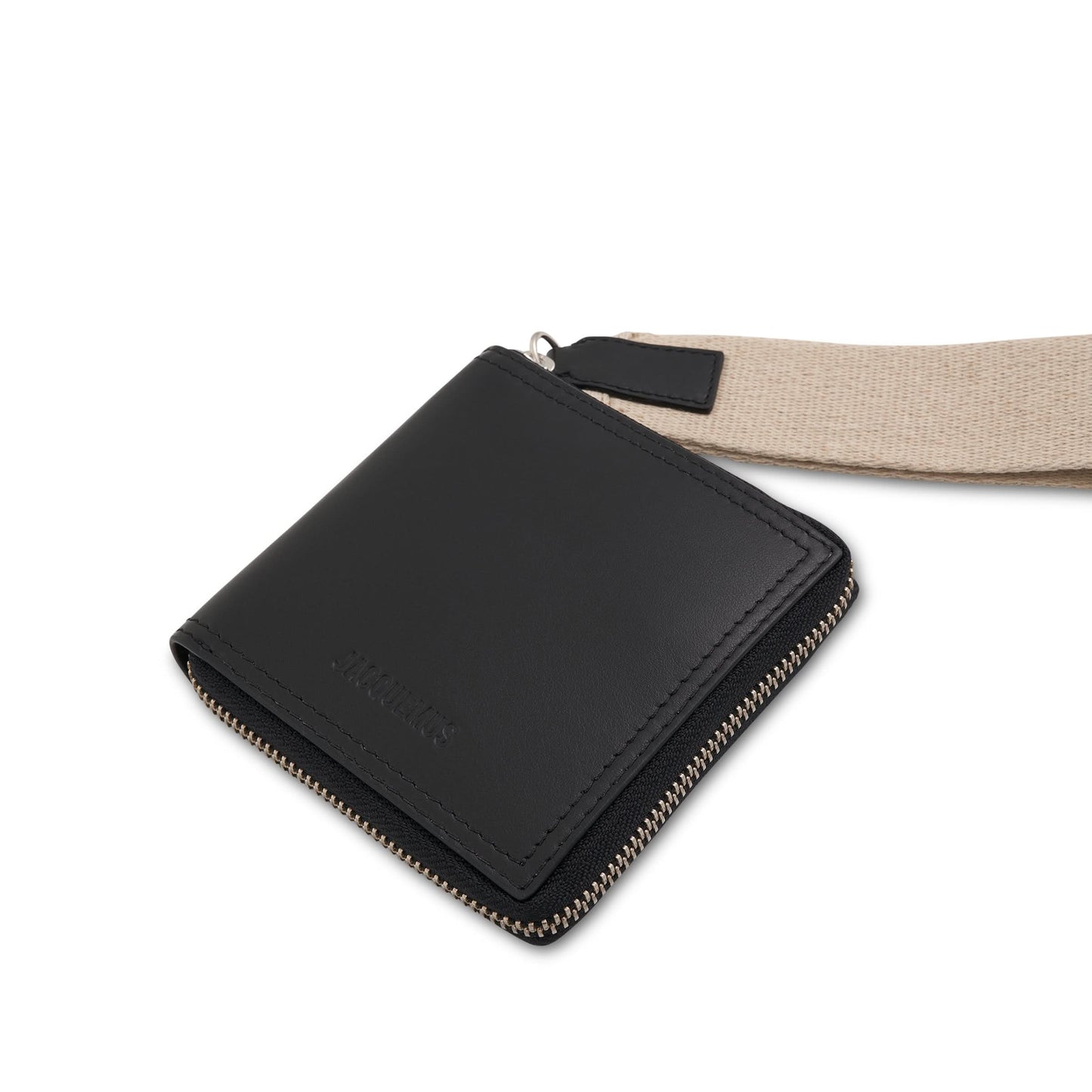 Le Carre Rond Lanyard Square Wallet in Black