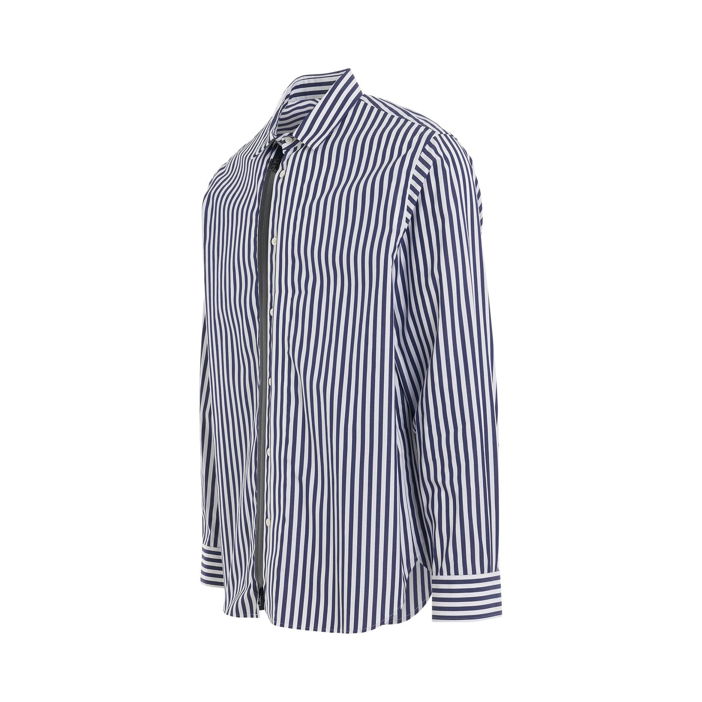 Cotton Poplin Long Sleeve Shirt in Stripe