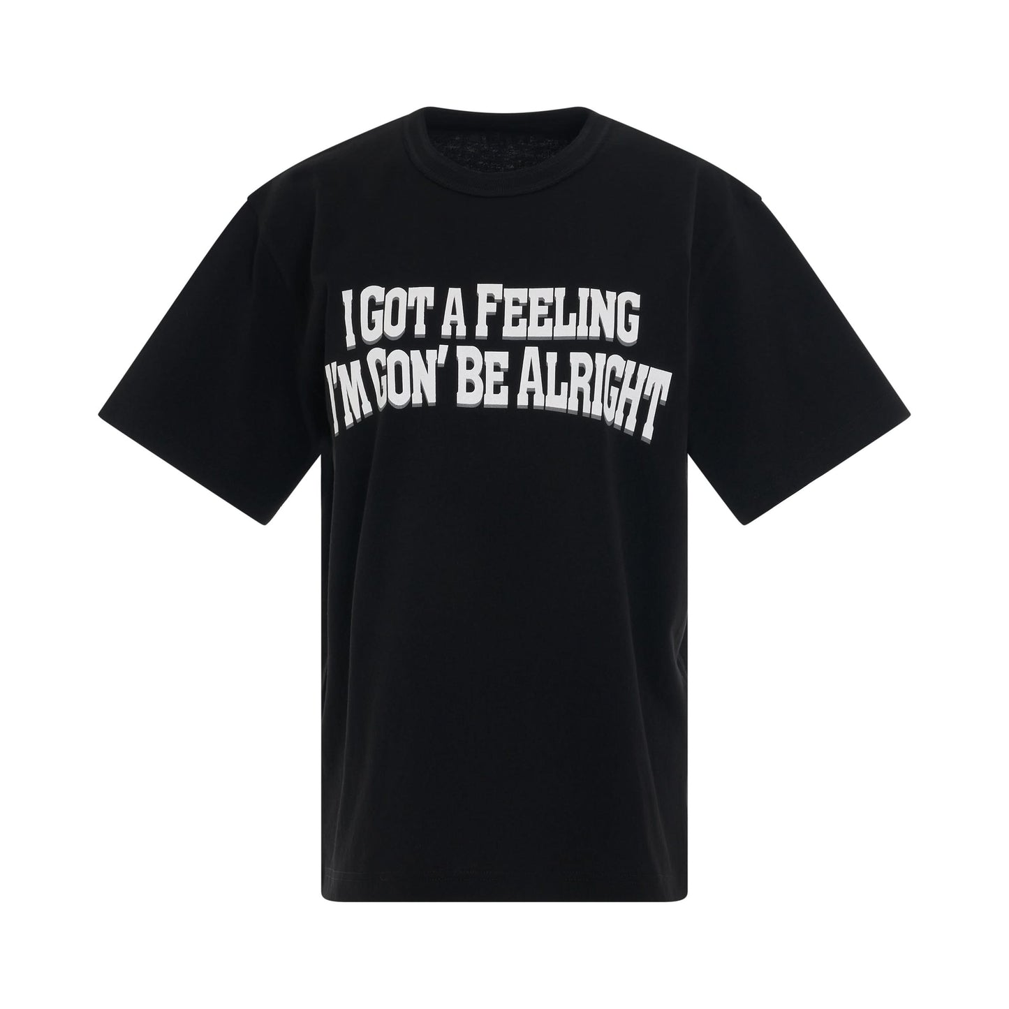 I Got A Feeling Print T-Shirt in Black