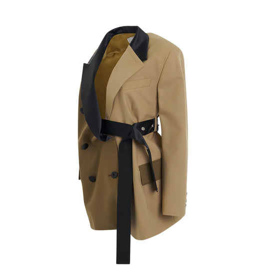 Belted Suiting Jacket in Beige