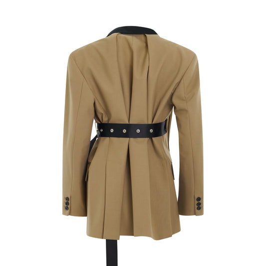 Belted Suiting Jacket in Beige