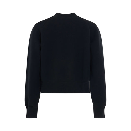 Sponge Sweat Cropped Pullover in Black