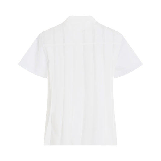 I Got A Feeling Print Side Pleats T-Shirt in Off White