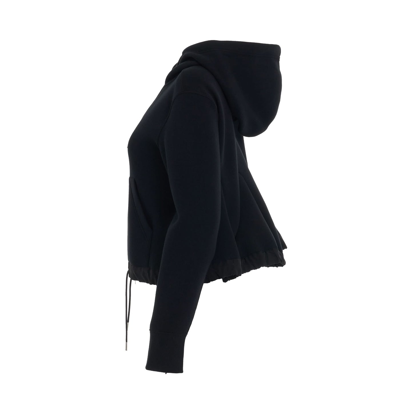 Sponge Sweat Short Zip Up Hoodie in Black