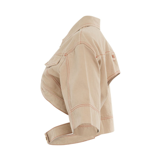 Yuma Denim Jacket in Beige