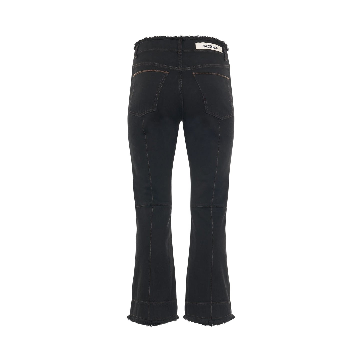 Linon Denim Court Frayed Pants in Black/Brown