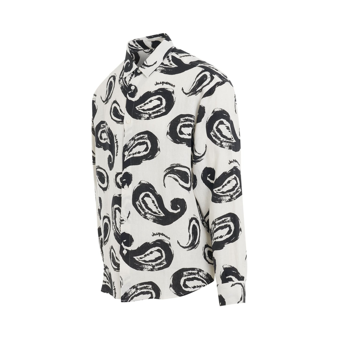 Simon Shirt in White/Black Paisley