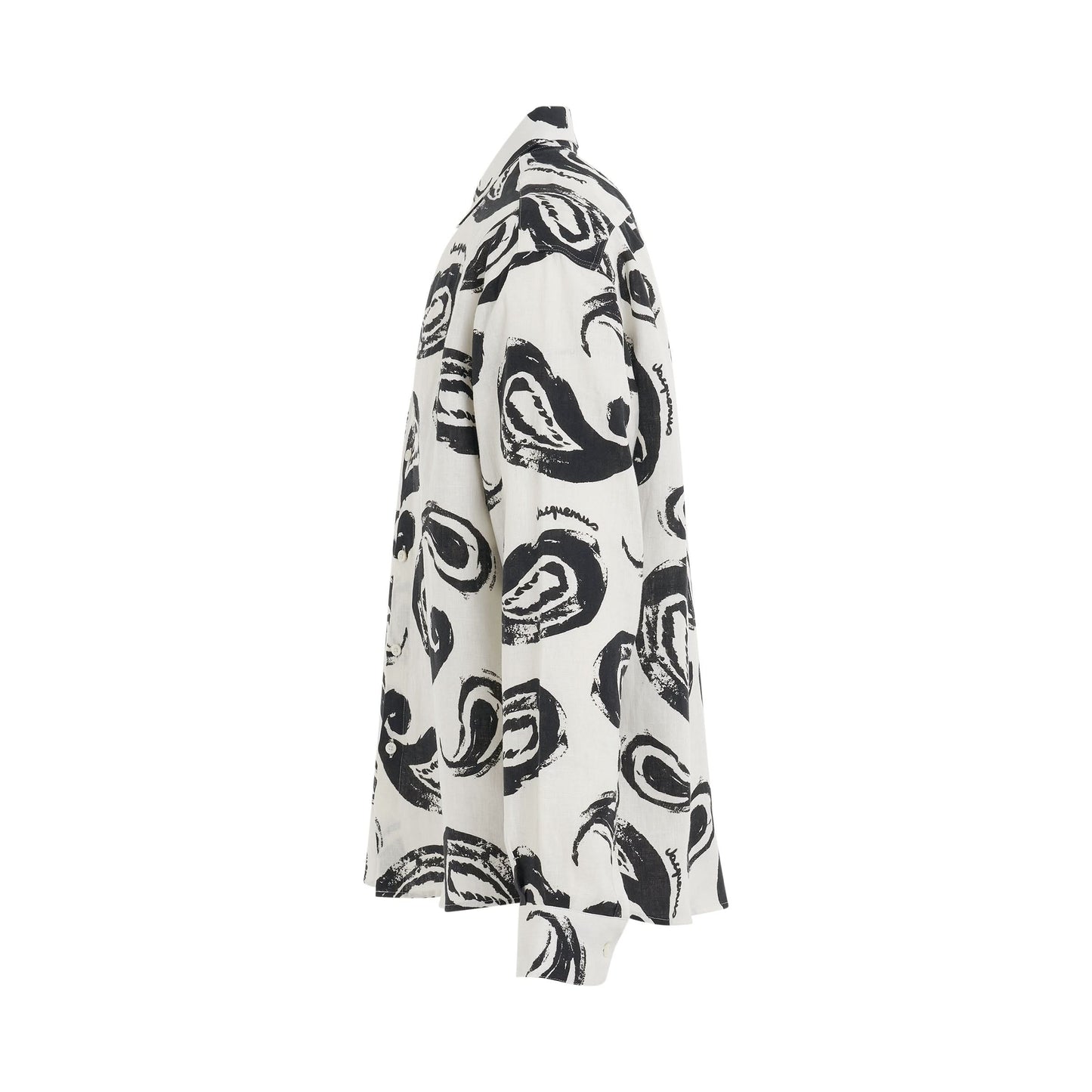 Simon Shirt in White/Black Paisley