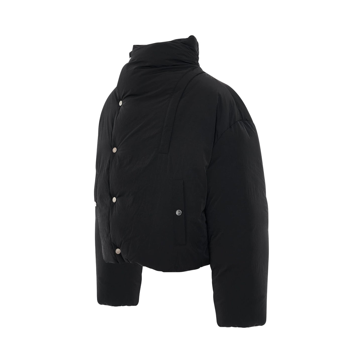 La Doudoune Cocon Button Down Jacket in Black