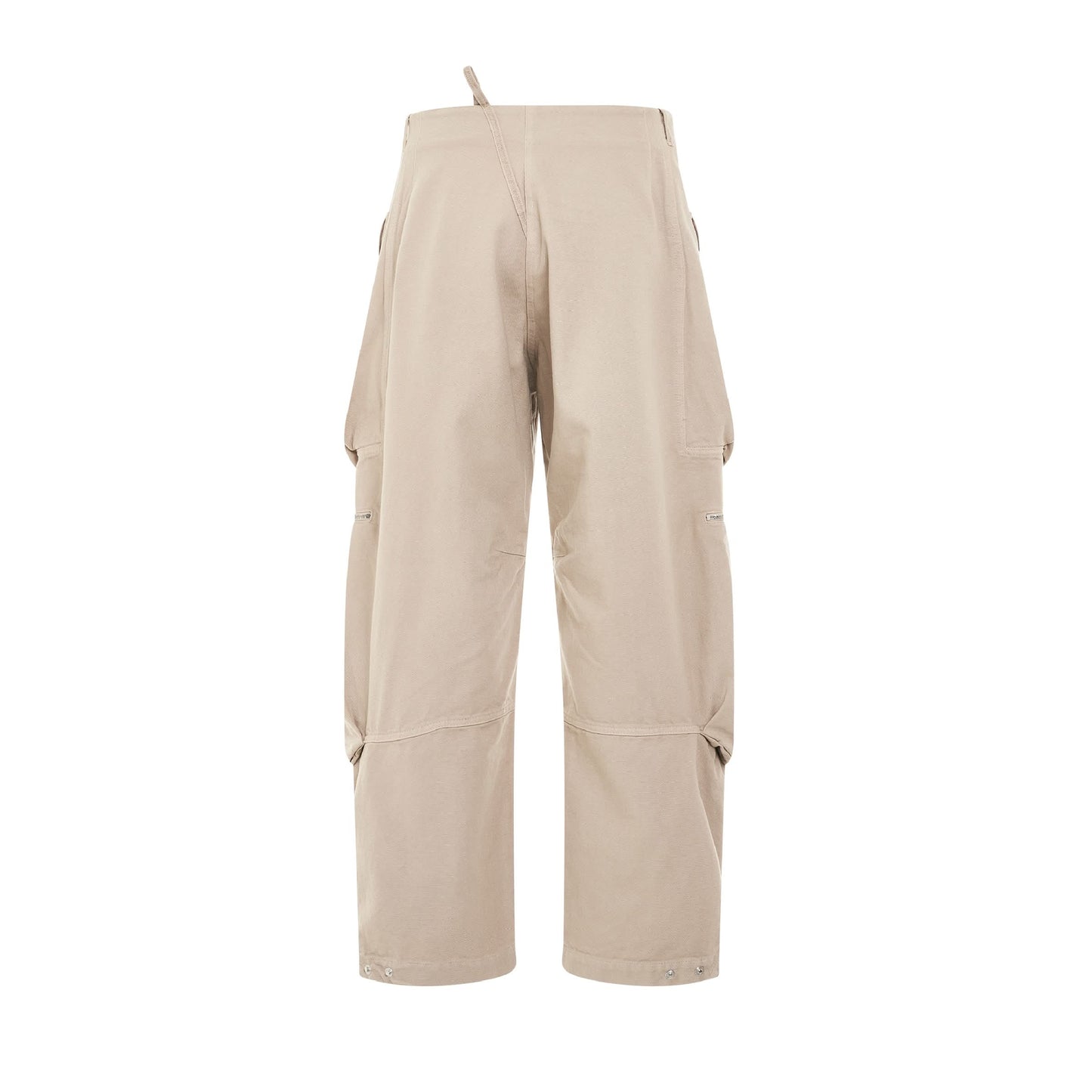 Croissant Cotton Cargo Pants in Light Beige