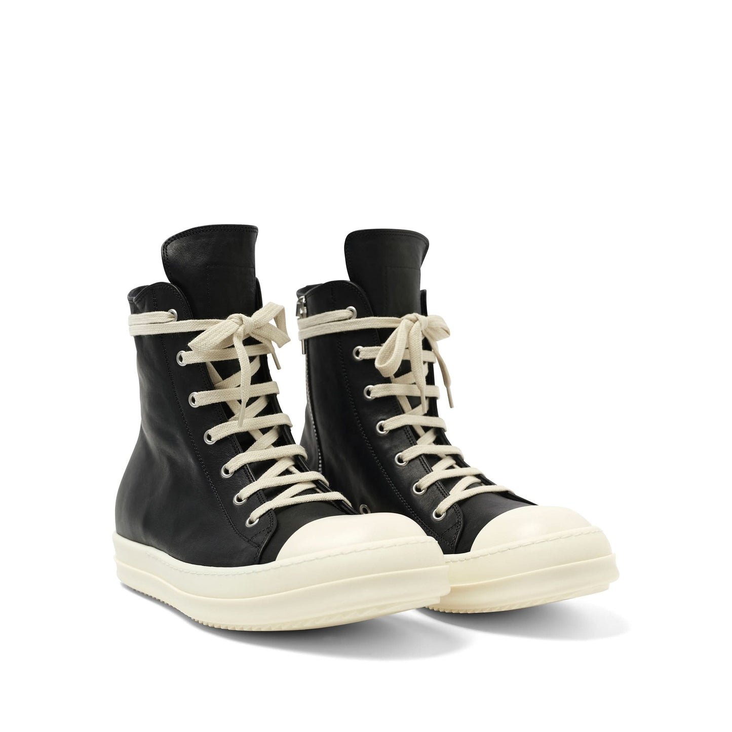 Washed Calf Sneaker in Black/Milk