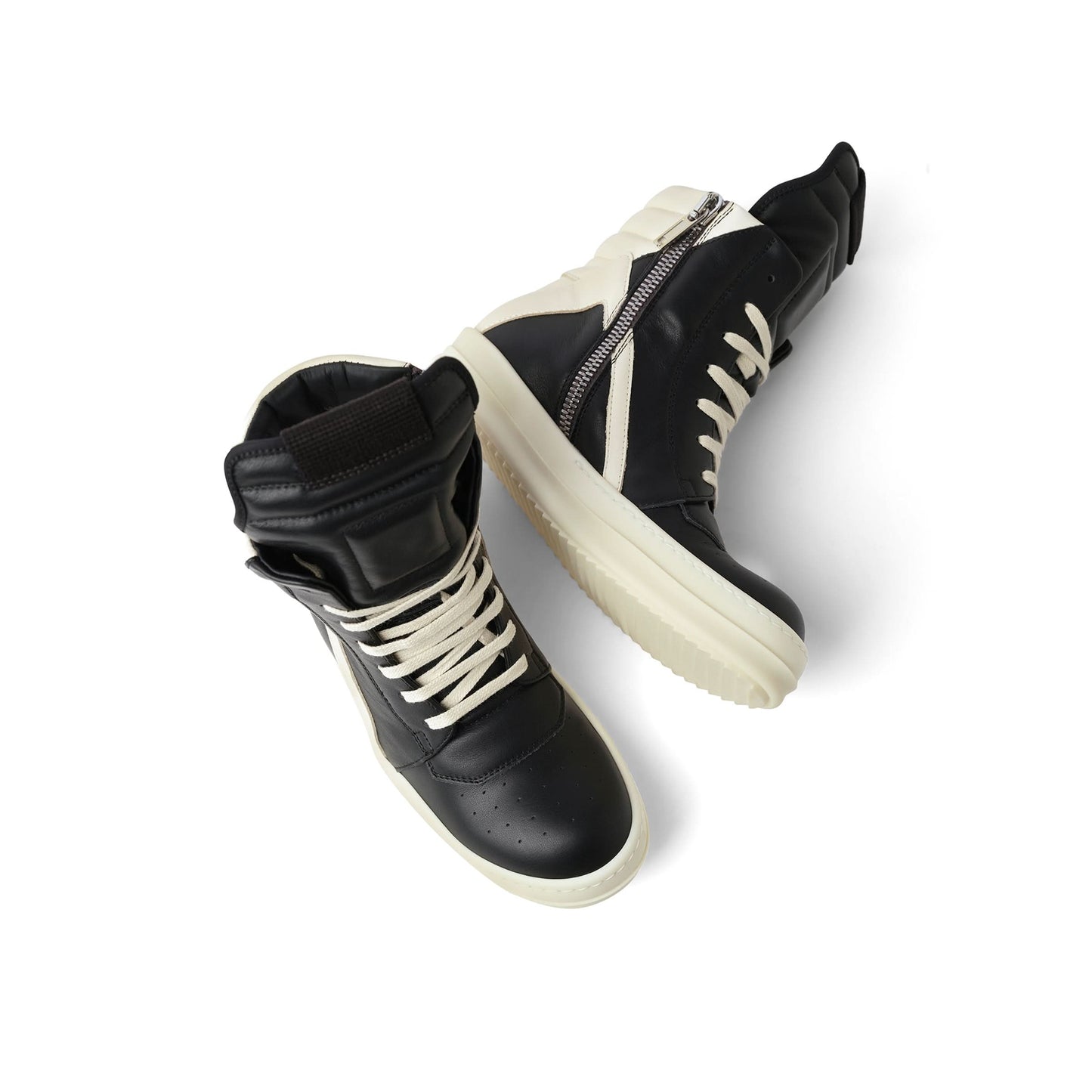 Full Grain Leather Geobasked Sneaker in Black/Milk