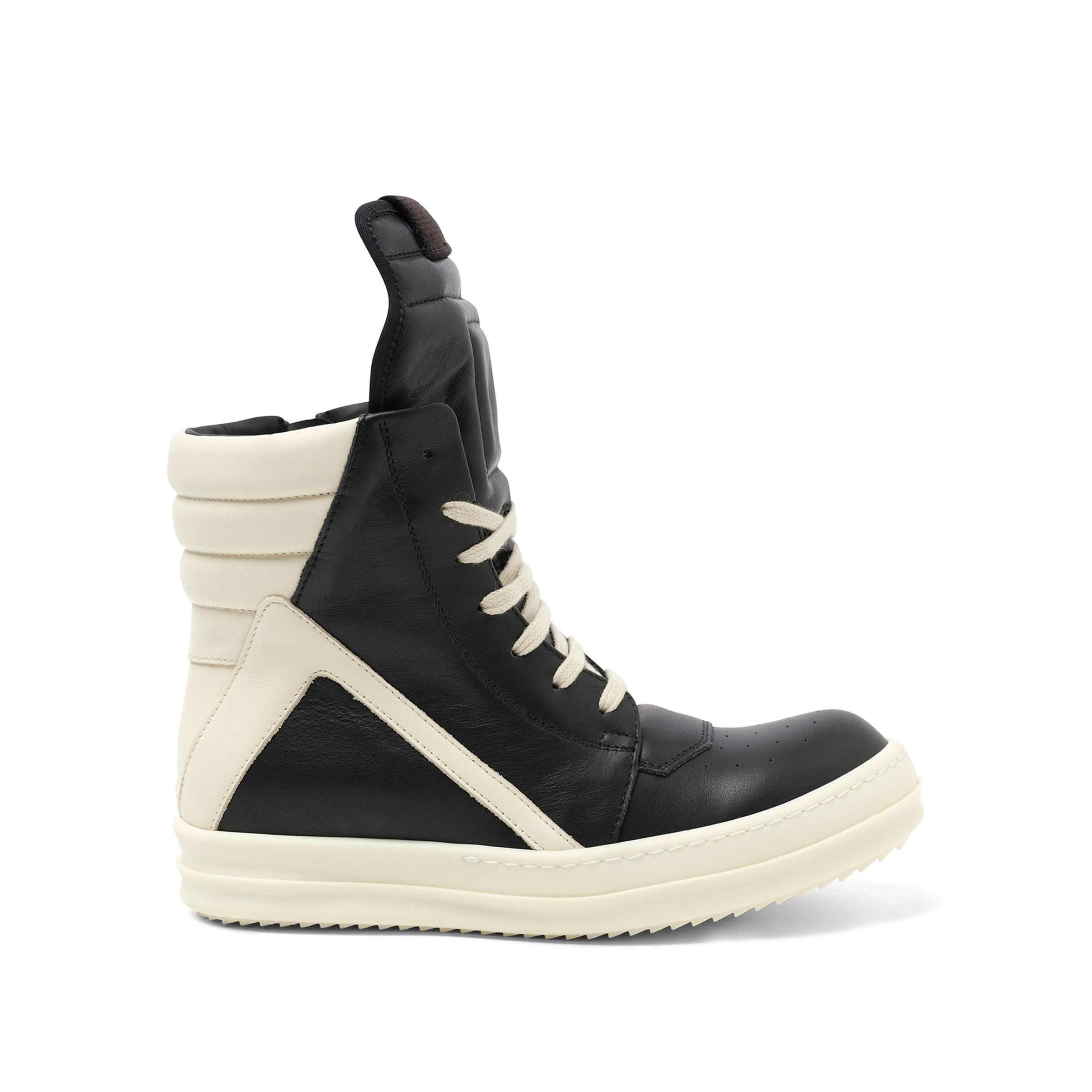 Full Grain Leather Geobasked Sneaker in Black/Milk