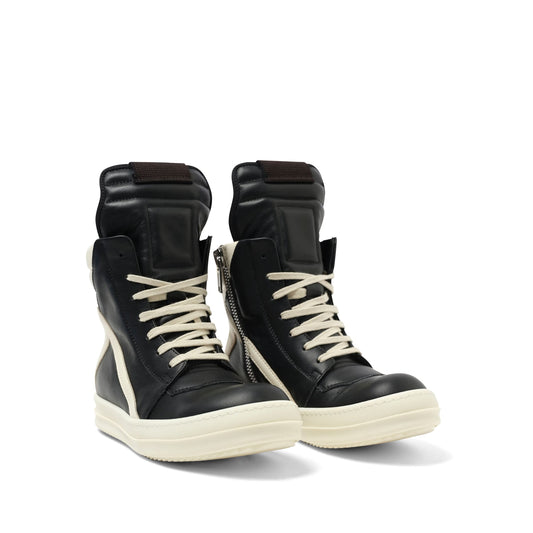 Full Grain Leather Geobasked Sneaker in Black/Milk