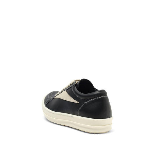 Full Grain Leather Vintage Sneaker in Black/Milk