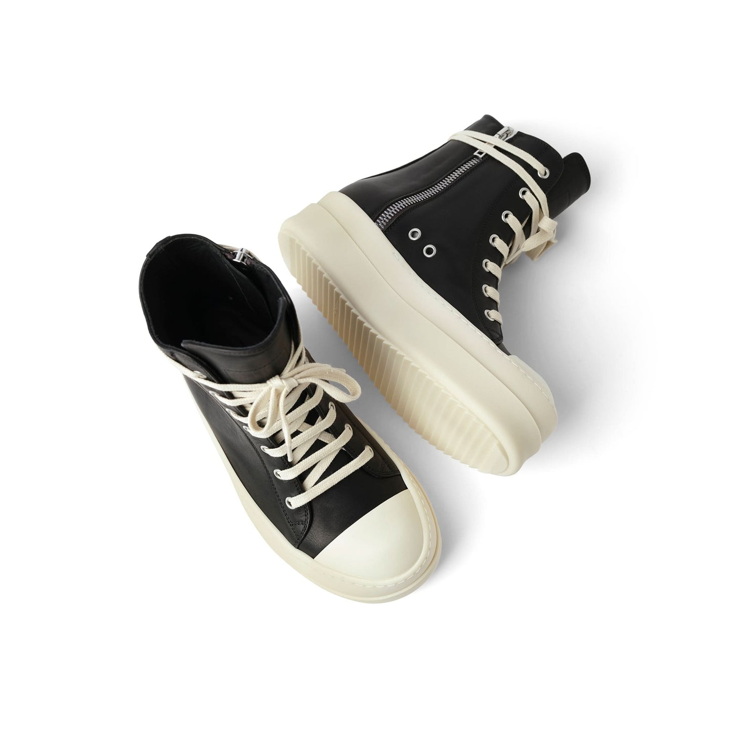 Washed Calf Mega Bumper Sneaker in Black/Milk