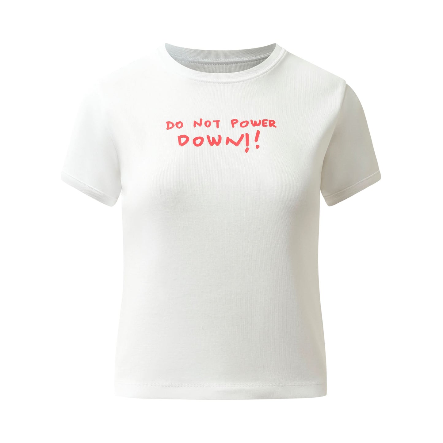 Power Down Slim Fit T-Shirt in White/Red